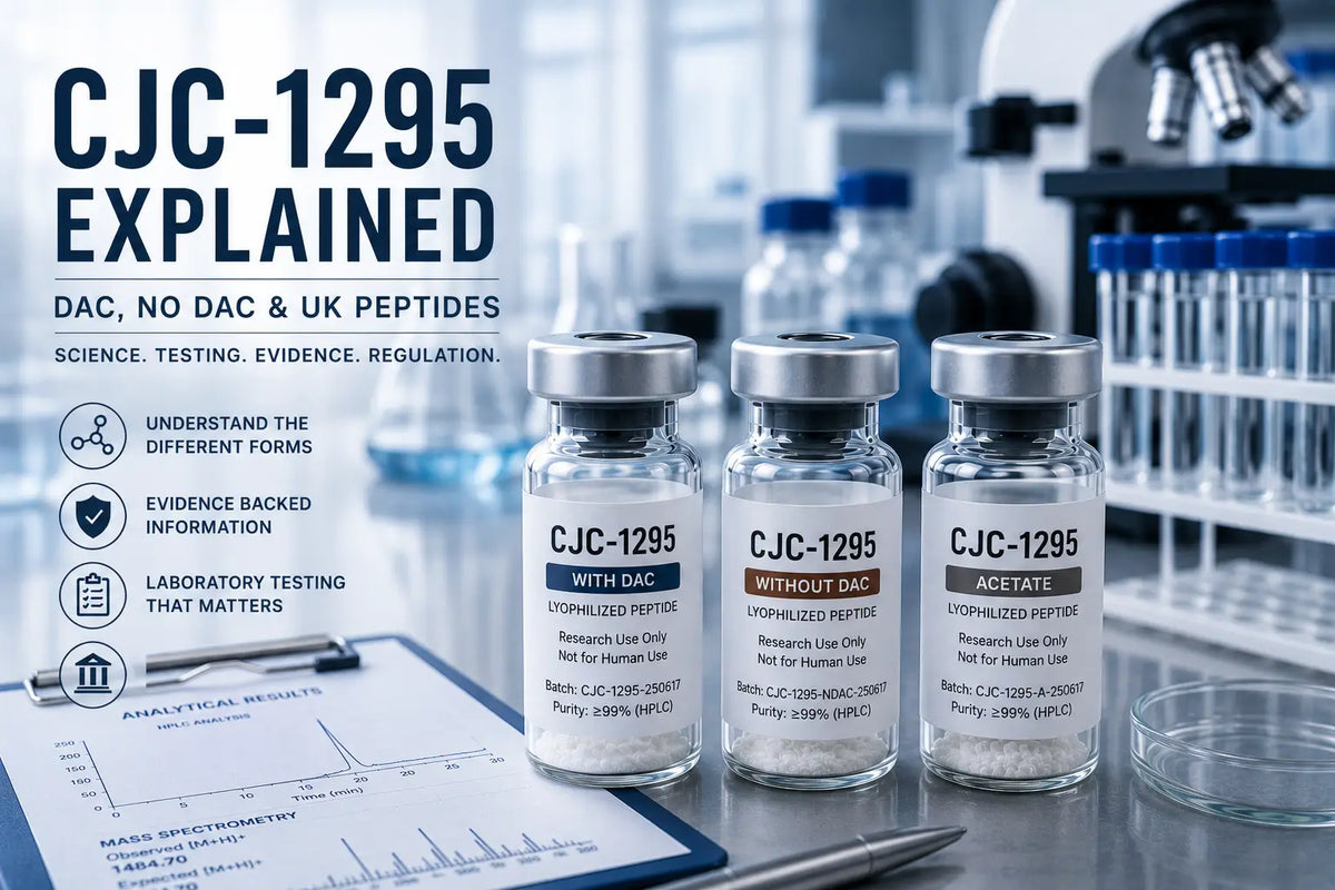CJC-1295 UK & Research Peptides UK: DAC, Testing & Law