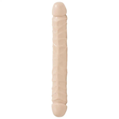 12 - inch Rubber Large Double - ended Dildo With Vein Detail - Peaches and Screams