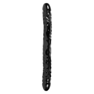 12 - inch Rubber Massive Black Double - ended Dildo With Veined Detail - Peaches and Screams