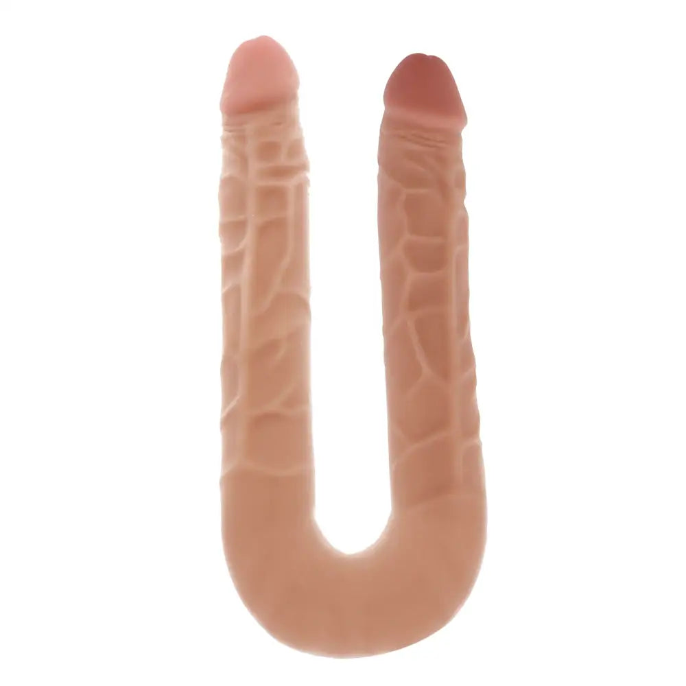 16 inch flesh bendable pvc double ended realistic dildo - peaches and screams