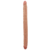 16 inch flesh bendable pvc double ended realistic dildo - peaches and screams