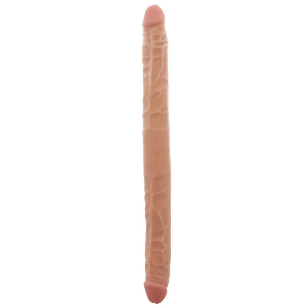 16 inch flesh bendable pvc double ended realistic dildo - peaches and screams