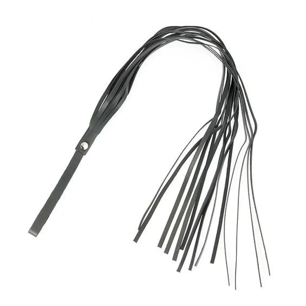 29 inch rimba black bondage 24 tail leather floppy whip - peaches and screams