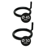 3 inch rimba black metal chastity device with padlock - peaches and screams