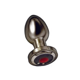 3-inch stainless steel black rechargeable vibrating butt plug - peaches and screams