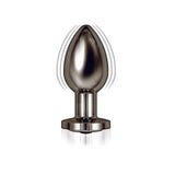 3-inch stainless steel black rechargeable vibrating butt plug - peaches and screams