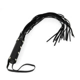 30 inch rimba black leather whip with 19 stringsflogger - peaches and screams