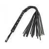 38 inch black leather whip with 18 strings for sensation play - peaches and screams