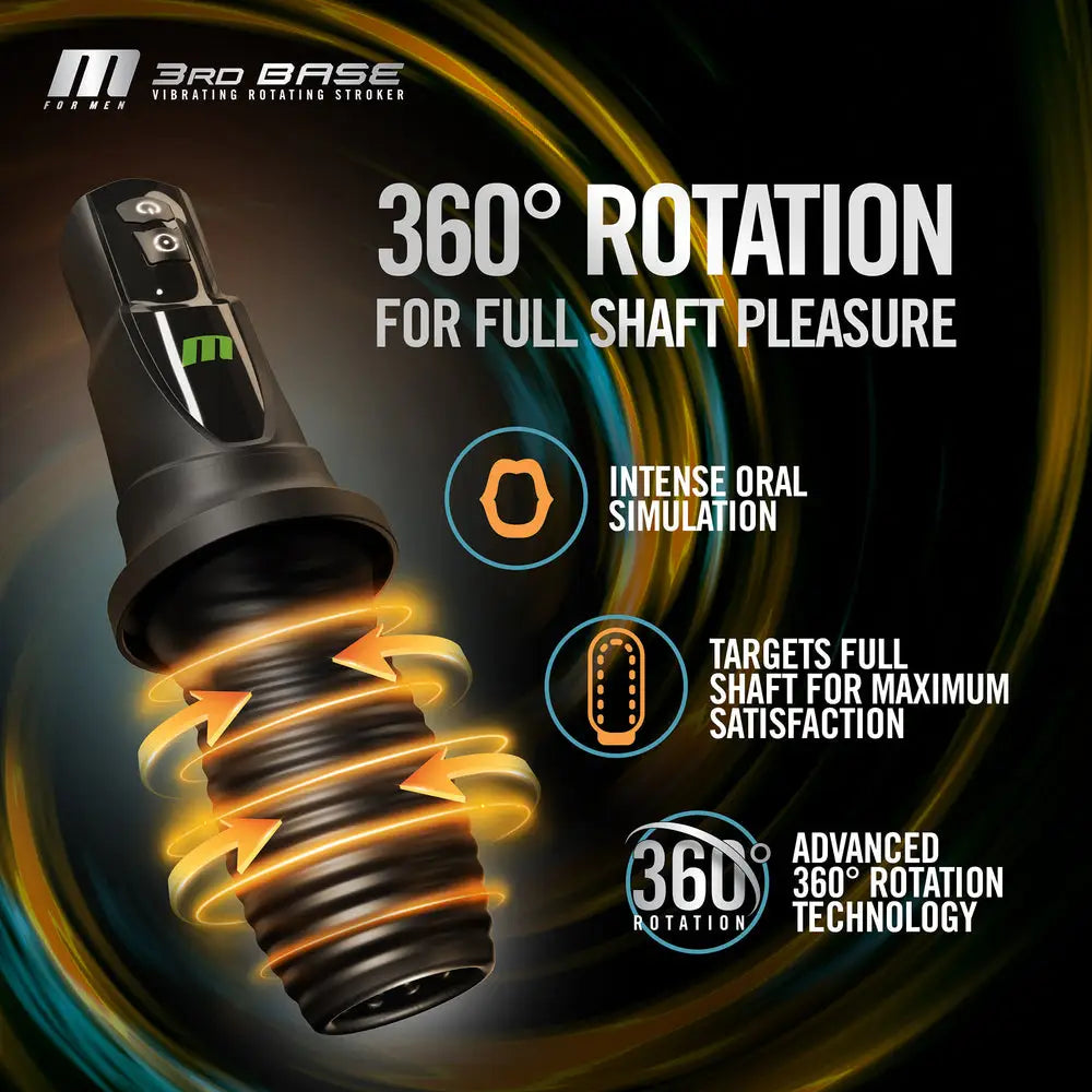 3rd base vibrating rotating masturbator for men - peaches and screams