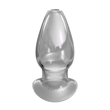 4.8-inch Pipedream Glass Clear Medium Hollow Butt Plug - Peaches and Screams