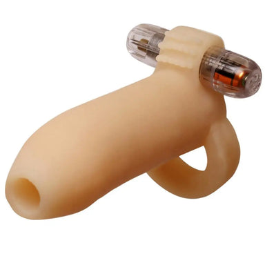 4-inch Ready 4 Action Real-feel Vibrating Penis Enhancer - Peaches and Screams