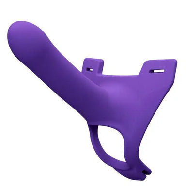5.5-inch Perfect Fit Silicone Purple Strap-on Dildo For Couples - Peaches and Screams
