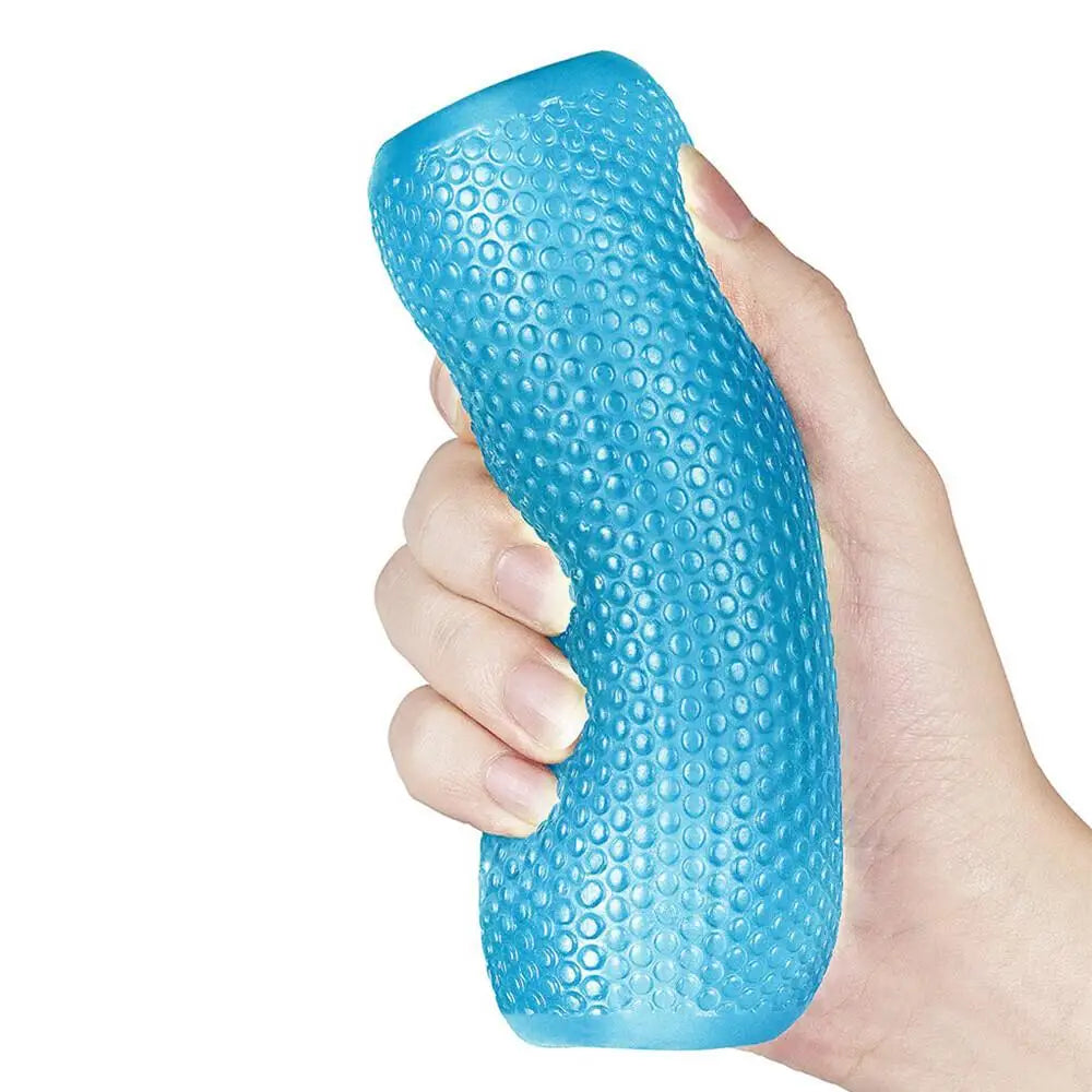 5 inch blue textured male masturbator for men - peaches and screams