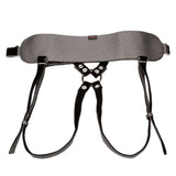 7 inch black sensual set crotchless strap on harness probe - peaches and screams