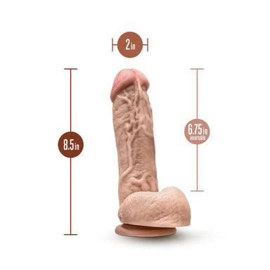 8.5-inch Blush Novelties Flesh Pink Realistic Dildo With Balls - Peaches and Screams