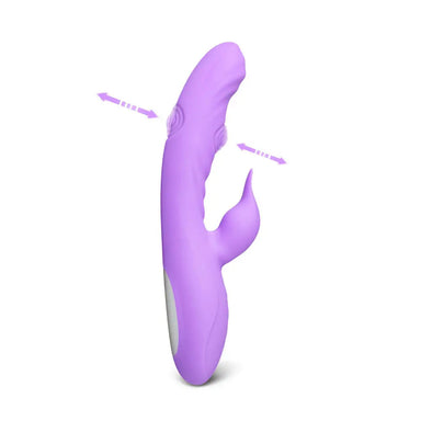 8.7 - inch Silicone Purple Rechargeable Multi - speed Rabbit Vibrator - Peaches and Screams