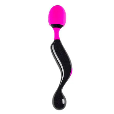 8-inch Black And Pink 10-function Rechargeable Magic Wand Vibrator - Peaches and Screams