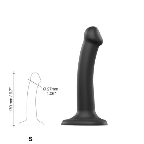strap-on-me-semi-realistic-dual-density-bendable-dildo-black-small