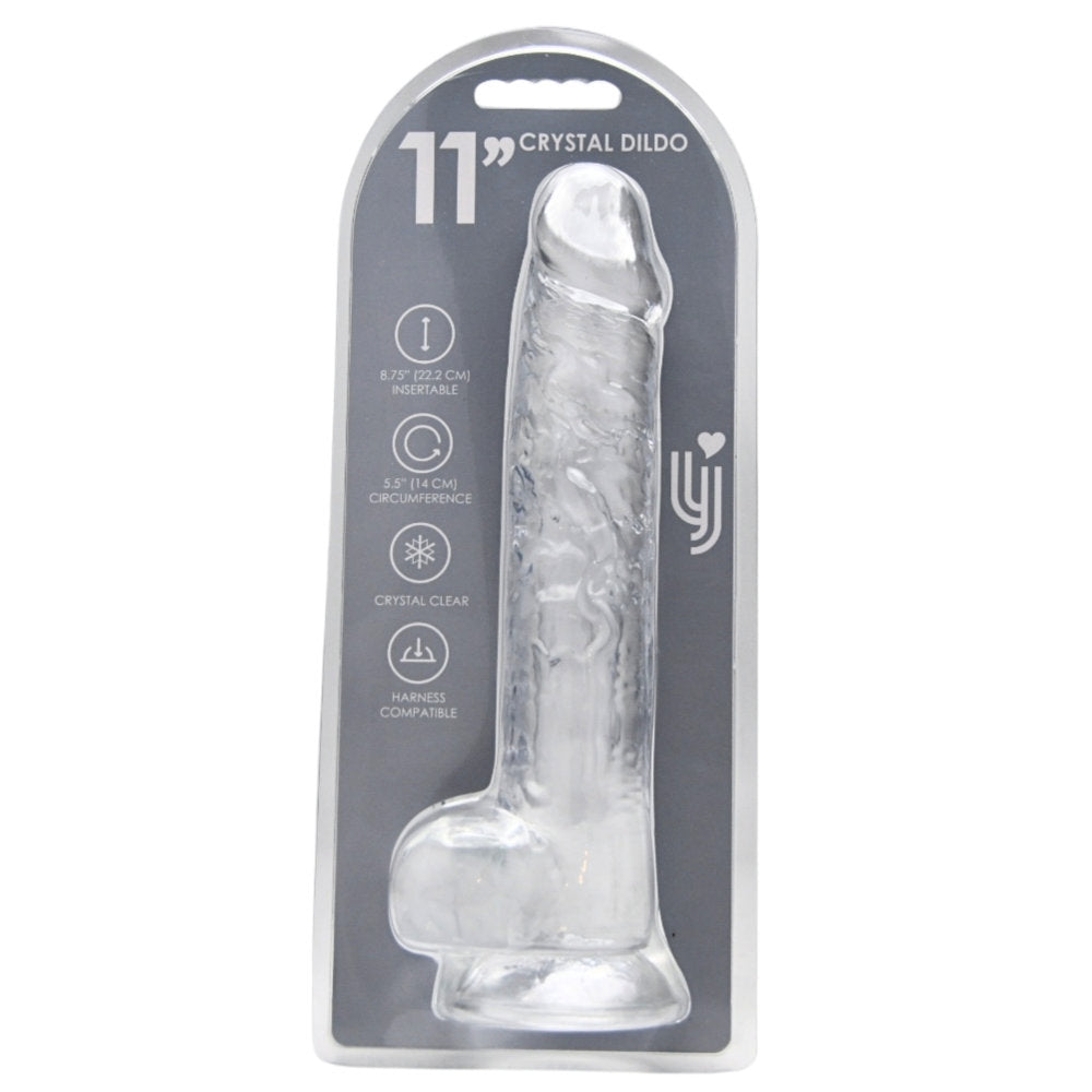 loving-joy-11-inch-dildo-with-balls-clear