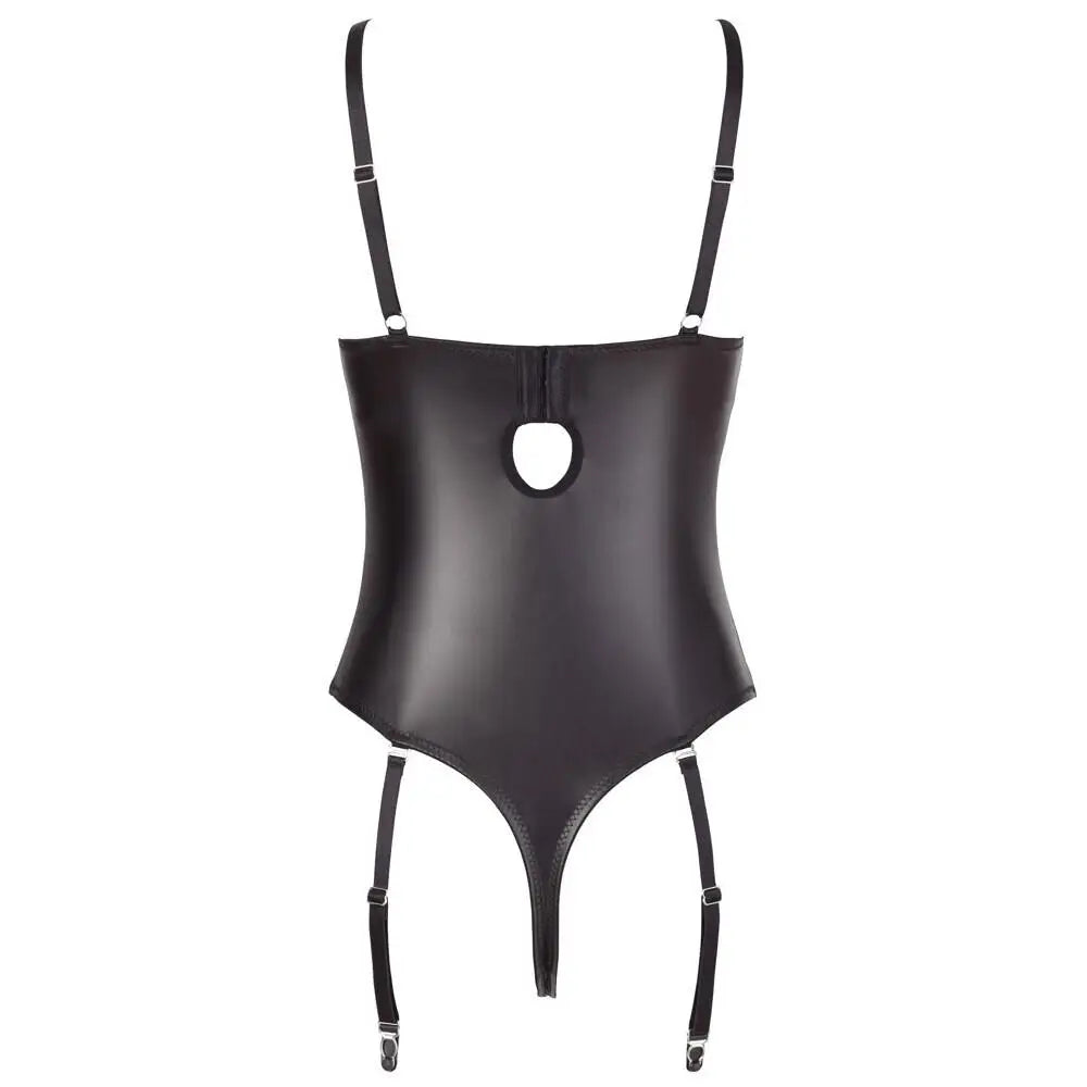 Abierta fina cupless string bodysuit in sexy wet look - 80c/m - peaches and screams