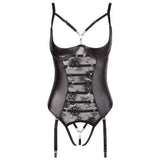 Abierta fina cupless string bodysuit in sexy wet look - 85b/l - peaches and screams