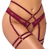 Abierta fina open red lace crotchless lingerie set - peaches and screams