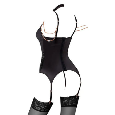 Abierta Fina Sexy Stretchy Open Basque Set With Chains - 80b/m - Peaches and Screams