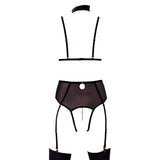 Abierta fina sexy wet look chain bodysuit - medium - peaches and screams
