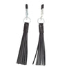 Adjustable nipple clamps with black leather tassels - peaches and screams