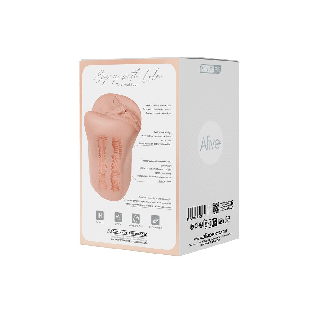 Alive lola realistic tpe dual channel masturbator - male masturbators peaches and screams