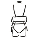 Bad kitty wet look matt bondage 2 piece set - peaches and screams