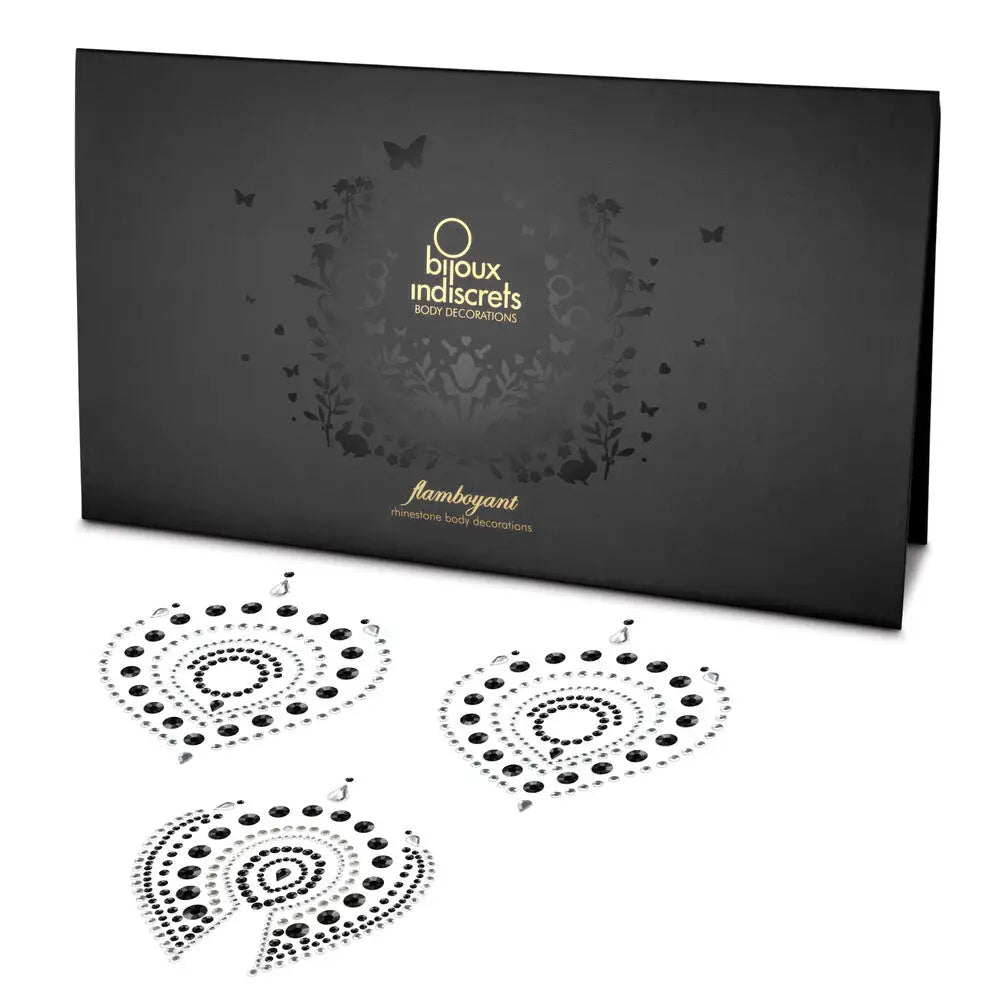 Bijoux indiscrets black flamboyant rhinestone body jewellery - peaches and screams