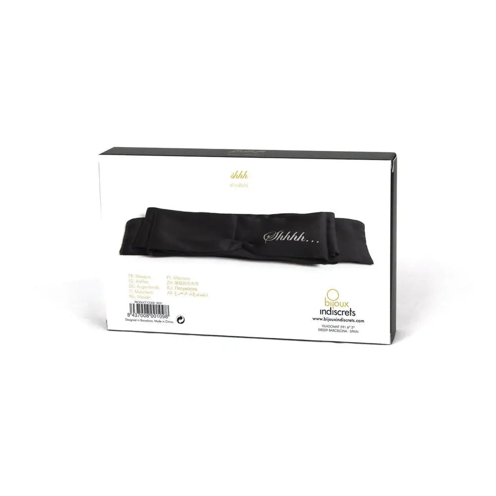 Bijoux Indiscrets Black Satin Luxury Blindfold For Bdsm Couples - Peaches and Screams