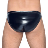 Black level vinyl sexy male briefs with zip underwear - medium - peaches and screams