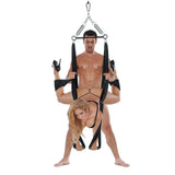Black luxury bondage yoga pleasure swing for couples - peaches and screams