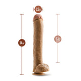 Blush novelties 14 inch flesh brown realistic dildo with balls - peaches and screams