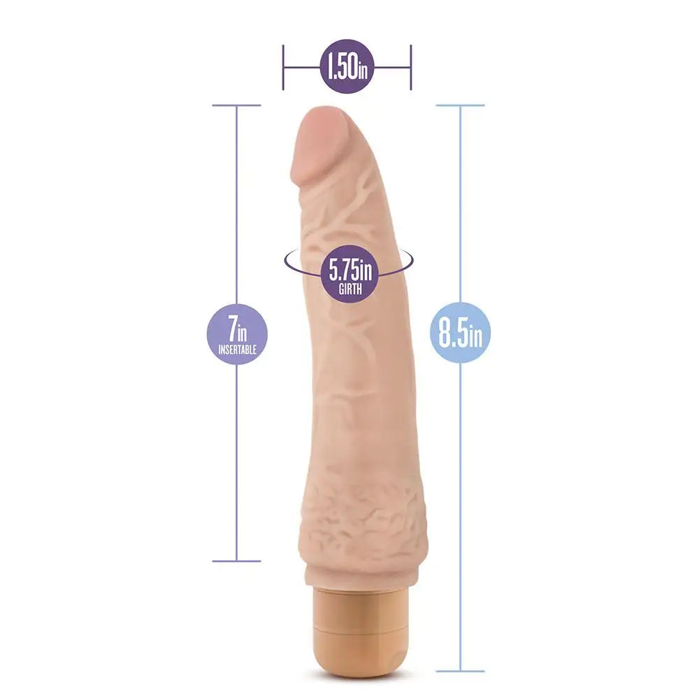 Blush novelties 8.5 inch realistic penis vibrator flesh pink - peaches and screams