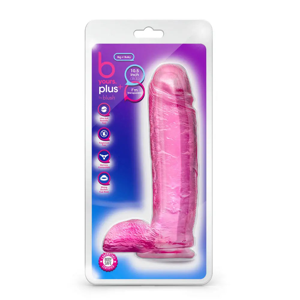 Blush novelties rubber pink realistic suction cup dildo 10.5 - peaches and screams
