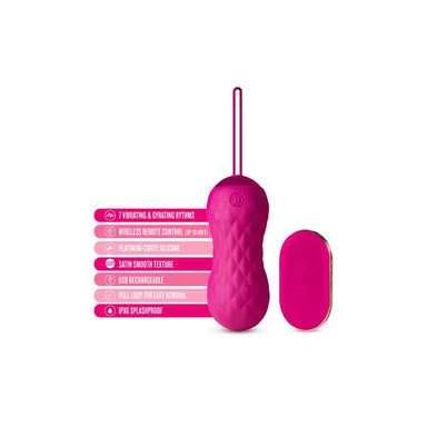 Blush Novelties Silicone Pink Remote - controlled Vibrating Love Egg - Peaches and Screams