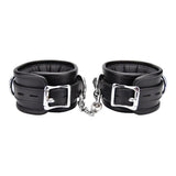 Bound leather ankle restraints - bondage restraints peaches and screams