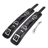 Bound leather ankle restraints - bondage restraints peaches and screams