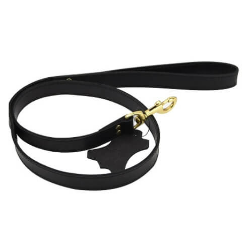 Bound noir nubuck leather leash - bondage collars peaches and screams