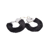 Bound to play. Heavy duty furry handcuffs black - bondage restraints peaches and screams
