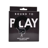 Bound to play. Heavy duty furry handcuffs black - bondage restraints peaches and screams
