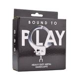 Bound to play. Heavy duty metal handcuffs - bondage restraints peaches and screams