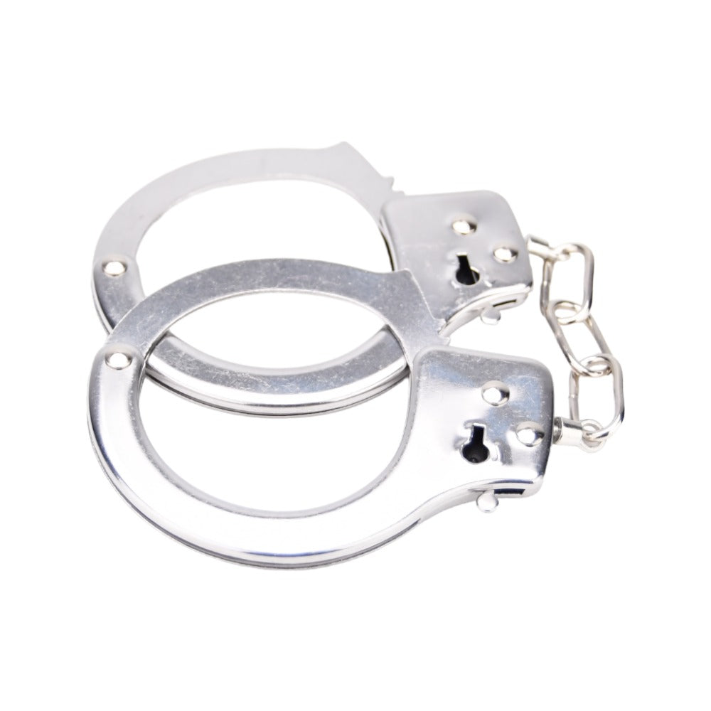 Bound to play. Heavy duty metal handcuffs - bondage restraints peaches and screams