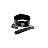 Bound to please furry collar with leash black - bondage restraints peaches and screams