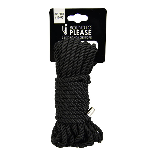 Bound to please silky bondage rope 10m black - bondage restraints peaches and screams
