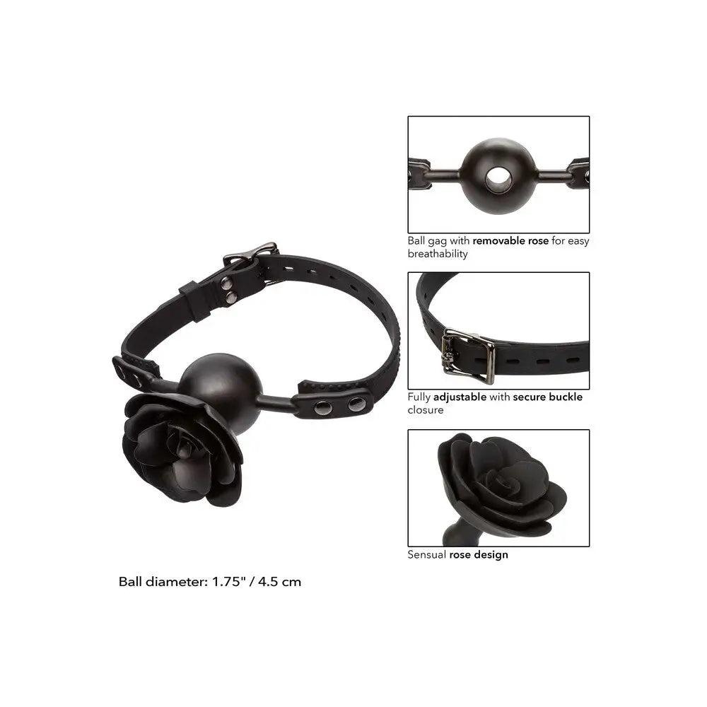 Calexotics forbidden removable rose gag for seductive play - peaches and screams