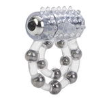 California exotic clear jelly vibrating ring with stroker beads - peaches and screams